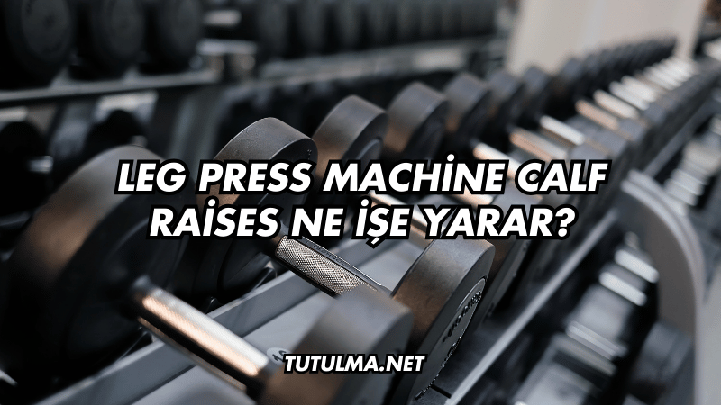 Leg Press Machine Calf Raises Ne İşe Yarar?