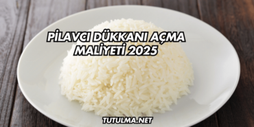 Pilavcı Dükkanı Açma Maliyeti 2025