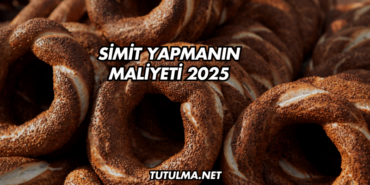 Simit Yapmanın Maliyeti 2025