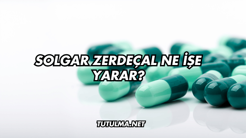 Solgar Zerdeçal Ne İşe Yarar?